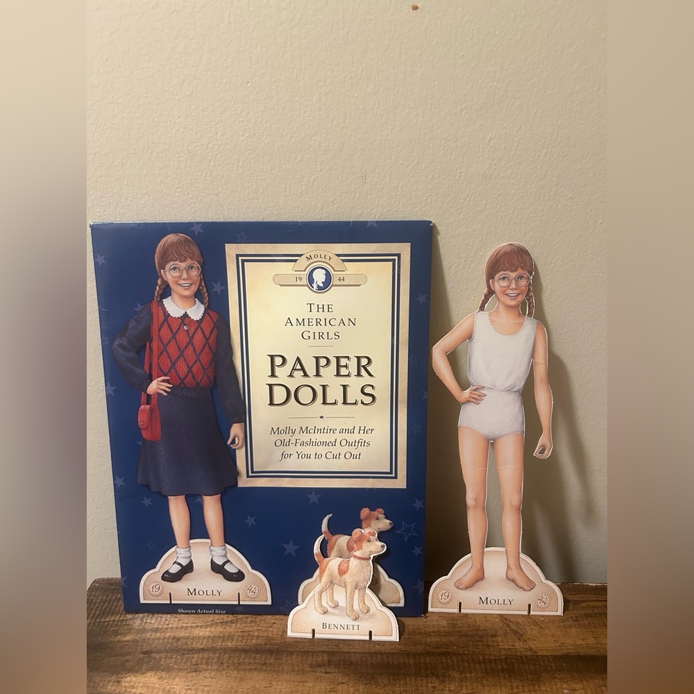 American Girl Molly Paper Dolls Uncut Outfits, 10 Historical Doll Paper Outfits